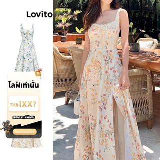 (LIVE STREAM SALE) ชุดเดรสผู้หญิง เย็บตีเกล็ดหน้า พิมพ์ลายดอ…