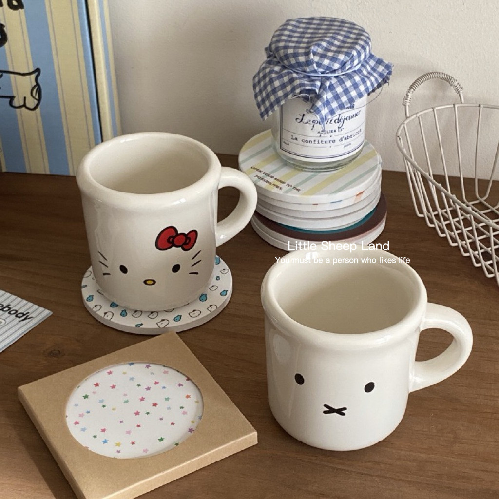 แก้วมัค แก้ว แก้วกาแฟ มีที่จับ รูปmiffy &kitty 350ml สำหรับร้านกาแฟ ราคา ถูกที่สุด ดีลบีเคเค แกลเลอรีภาพที่ 3