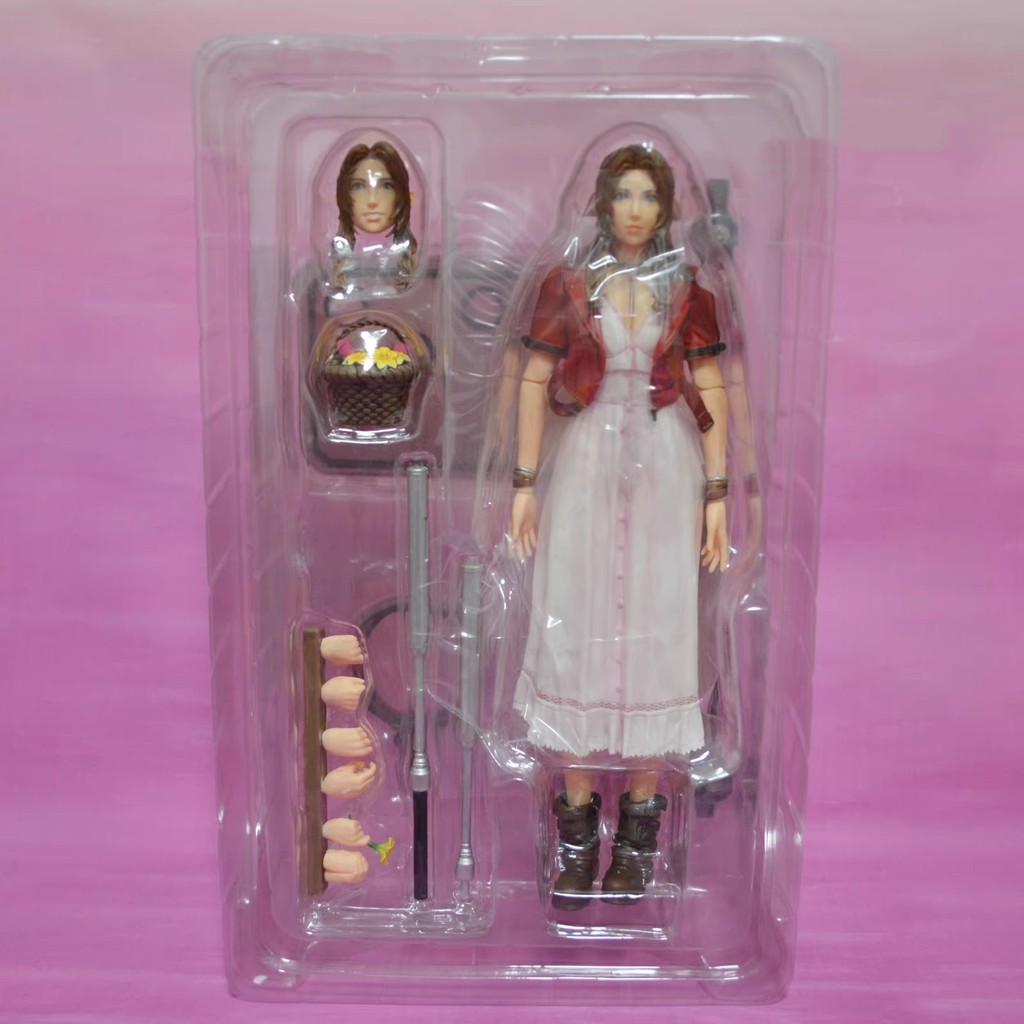 (ไม่มีกล่อง)Aerith from Play Arts Kai PA Final Fantasy VII Remake, Official Figure 2.0, Action Figur