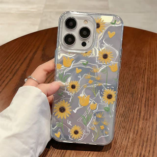 ✨จัดส่งในพื้นที่✨เคสโทรศัพท์ระลอกน้ำดอกทานตะวันเหมาะสำหรับ iPhone16 15 14 13 11 6 7 8 plus Pro Promax