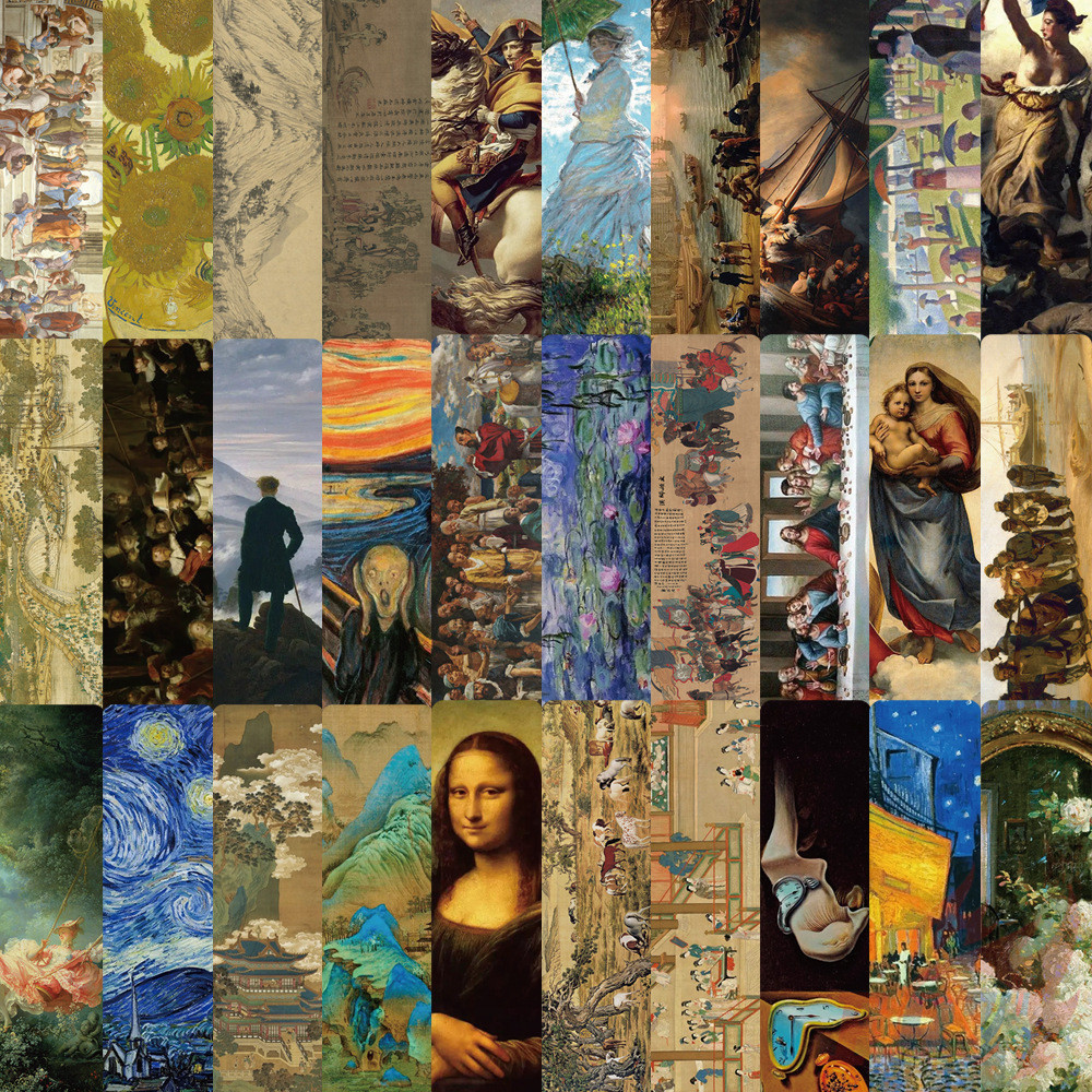 30ชิ้น/เซ็ต ที่คั่นหนังสือภาพวาดที่มีชื่อเสียงของโลกวินเทจ หนังสือแฟชั่น เครื่องหมาย ของ หน้า เครื่องเขียน อุปกรณ์การเรียน สํานักงาน