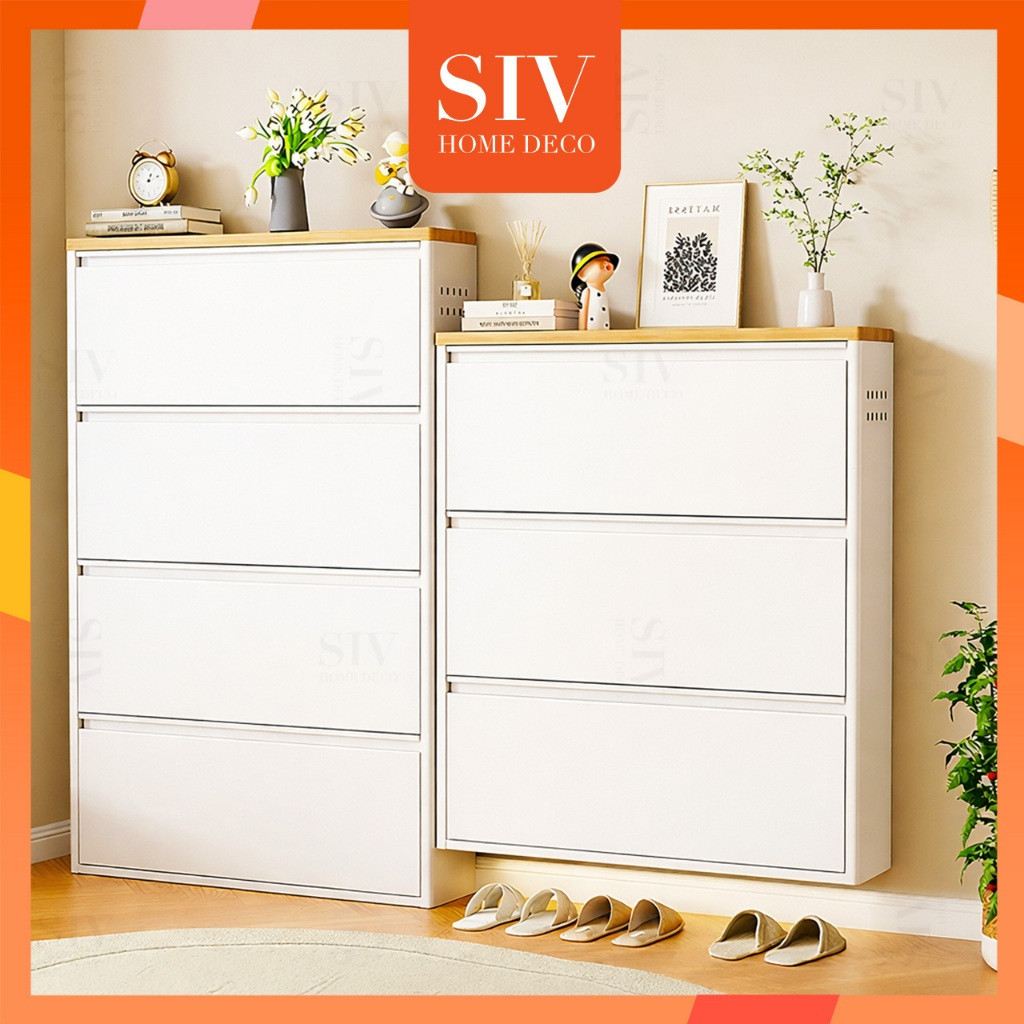 SIV ตู้รองเท้าพลิกบางเฉียบ 15 ซม | ที่เก็บของทางเข้าประหยัดพื้นที่ความจุขนาดใหญ่