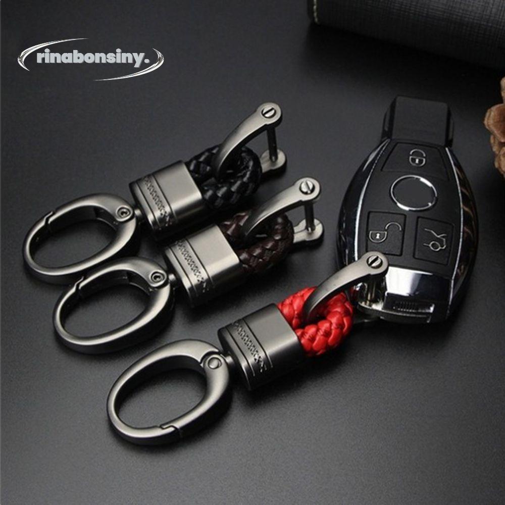 RINABONSINY 1 PC รถ Key Holder รถจักรยานยนต์พวงกุญแจ Organizer หนัง Keyfob ของขวัญ Key Chain