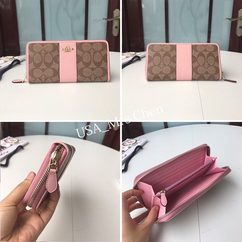 ACCORDION ZIP WALLET F52859 ผู้หญิง คลิปหนีบยาว กระเป๋าสตางค์ กระเป๋าสตางค์ยาว หนังแท้ - รูปที่ 4