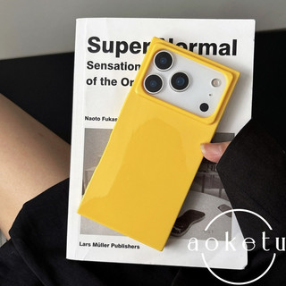 High end minimalist pure black Gloss square เหมาะสําหรับ Apple iPhone 17 Promax Apple 17 เคสโทรศัพท์ 16Pro ใหม่ 15Pro ซิลิโคน 16Promax anti drop เคสป้องกัน