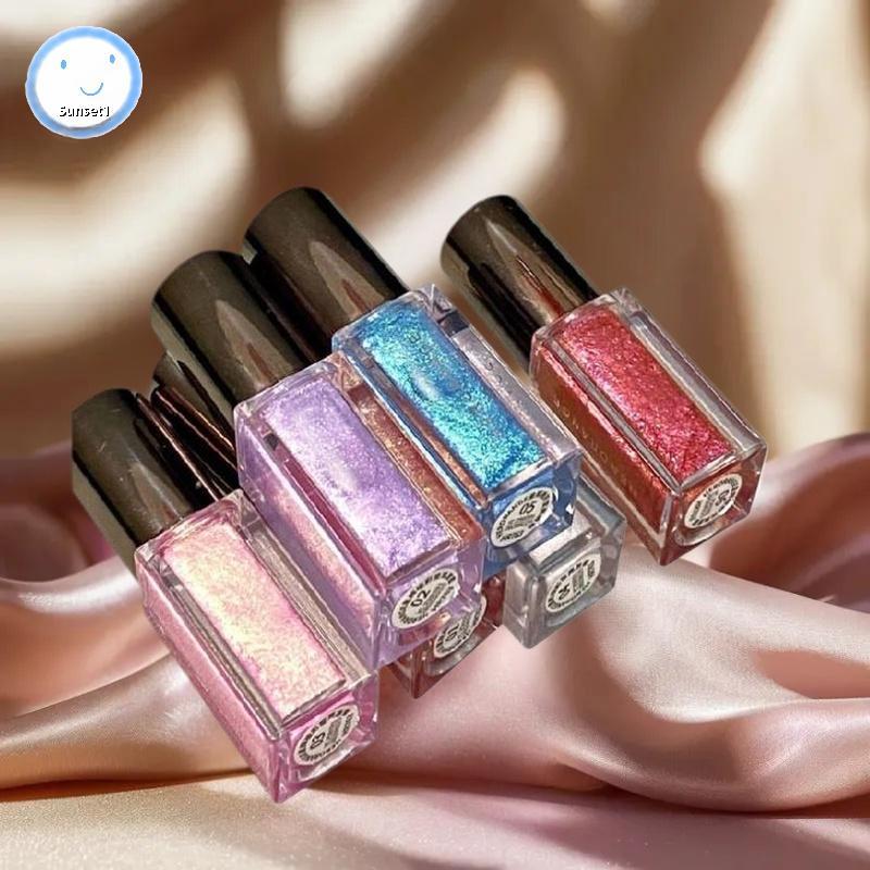 Sunset 7 สี Chameleon Glitter Lip Gloss Lasting Moisturizing Translucent Liquid ลิปสติก Shimmer Lip 