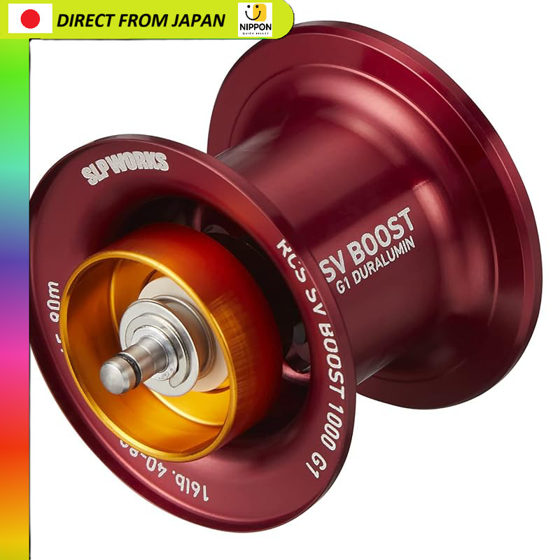 สปูลสั่งทำพิเศษ SLP WORKS สำหรับรอกเบทคาสติ้ง RCSB SV BOOST 1000 G1 สีแดง ขนาดเส้นผ่านศูนย์กลาง 34 ม