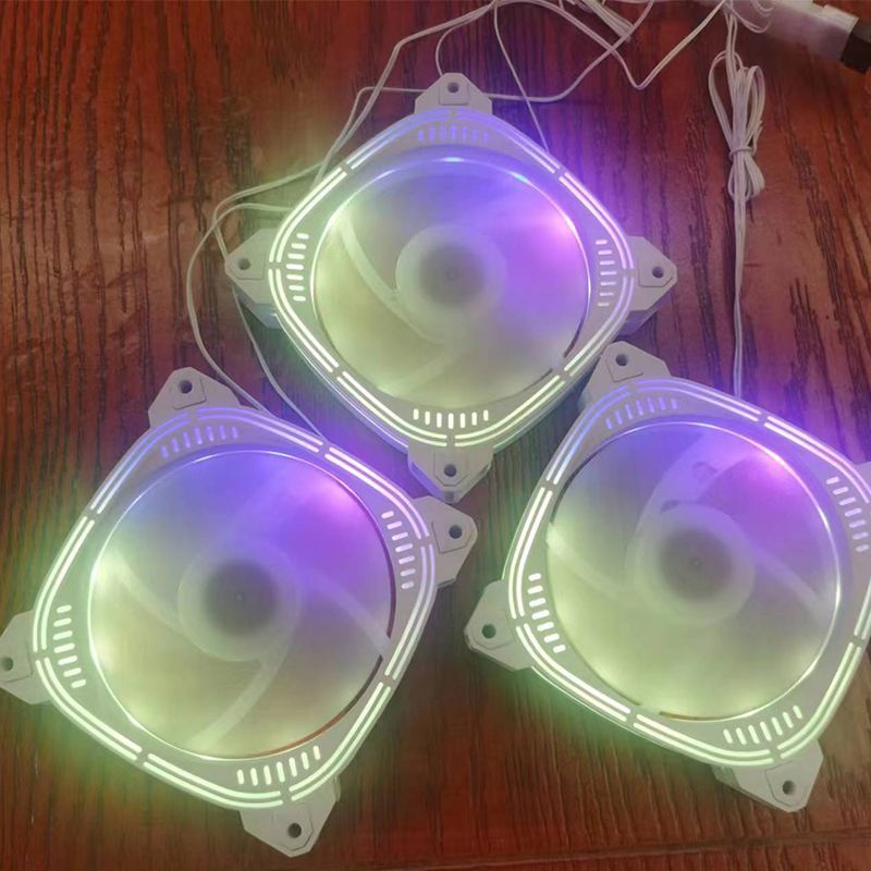 New Product#[3788People Collection]Xin Guimeng Desktop Computer Case Fan12cm Silent Cooling Rainbow 