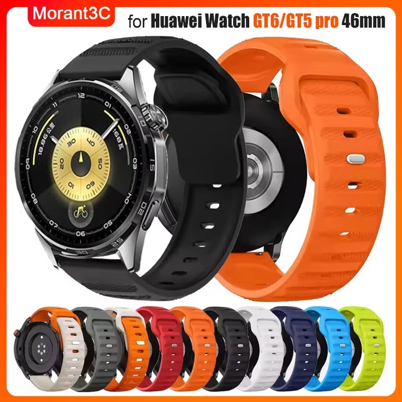 22 มม.ซิลิโคนสําหรับนาฬิกา Huawei GT7 GT6 Pro 46 มม.GT5 GT4 46 มม.สายรัดข้อมือสําหรับAmazfit GTR4/GTR3/GTR2/Bip6/Bip5 กีฬาสร้อยข้อมือ