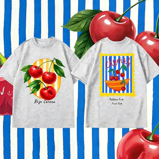 BOOM [COD]เสื้อแฟชั่น แขนสั้น คอกลม t shirt oversize ใส่สบาย สไตล์ลำลอง 'Cherry' 2026