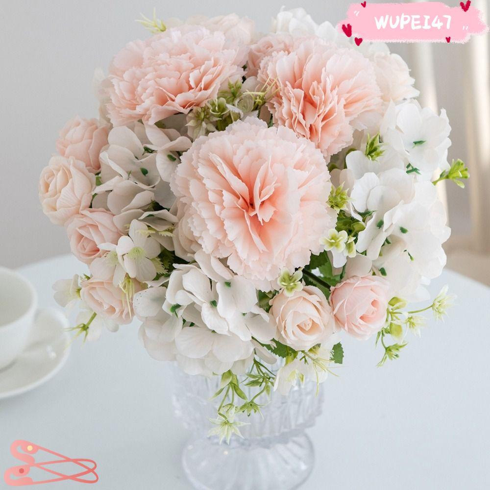 WUPEI47AD กุหลาบเทียม,แจกันตกแต่งผ้าไหมดอกไม้ประดิษฐ์,ตกแต่งโต๊ะ DIY ออกแบบ Photo Props ตกแต่งสวนเจ้