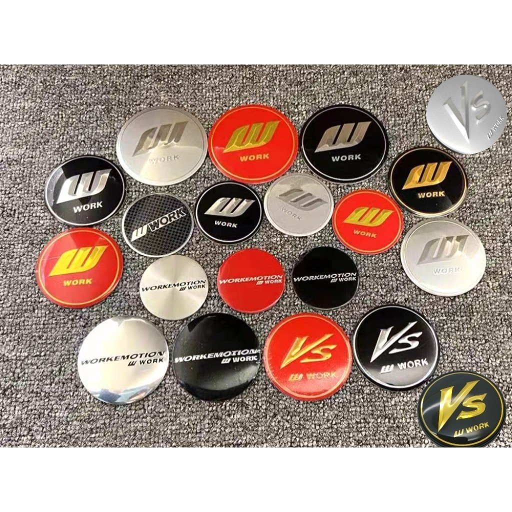 VS Hub Label Modified Hub Center Cover Label Sticker work Hub Wheel Cover Decorative Sticker 45/50mm