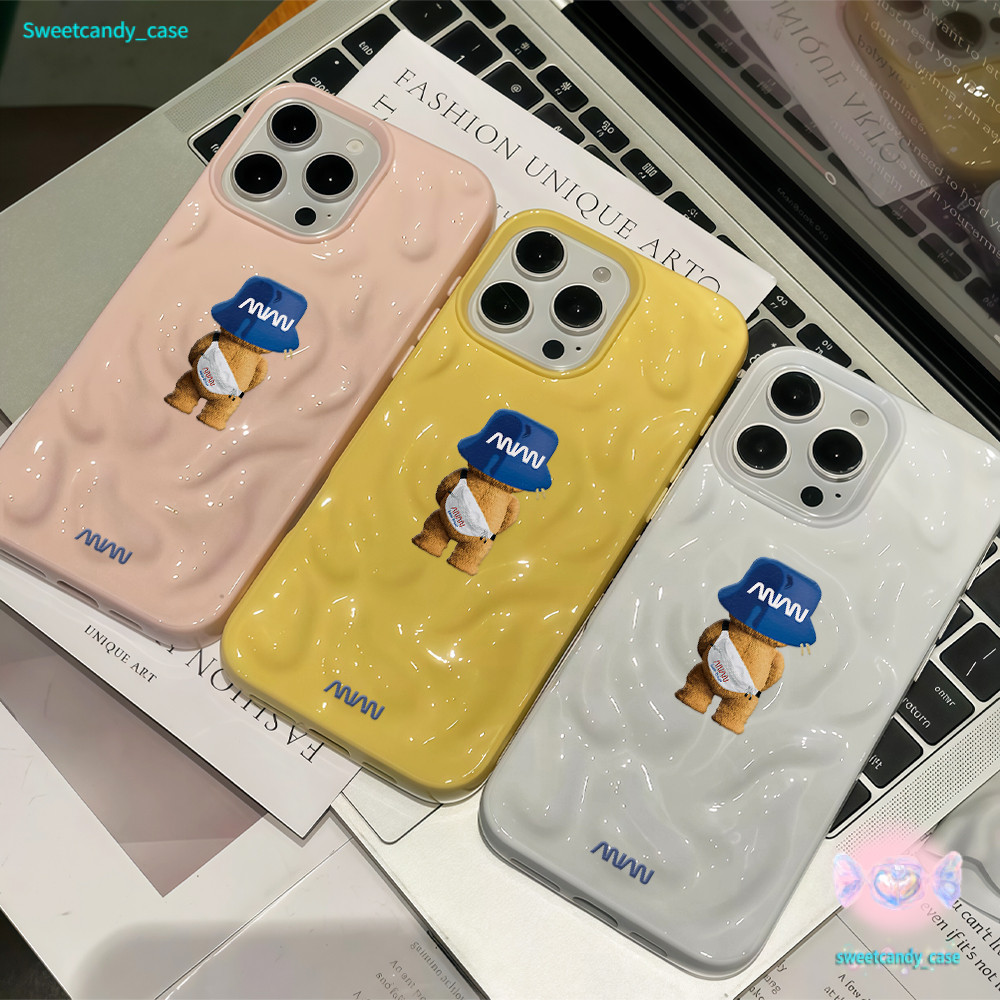 สต๊อกไทย เคสสำหรับไอโฟน14 หมีสไตล์อิน สุดเท่ เคสนิ่มครอบอุกกาบาต For IPhone 17 16 11 12 13Pro MAX 14 15 PLUS XR XS 6/7/8
