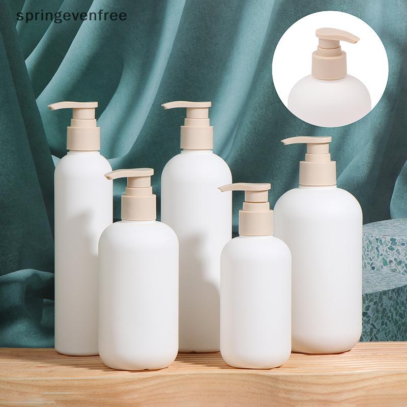 Springevenfree 200-500ml สีขาวพลาสติกปั๊มโลชั่นขวดแชมพู High-end เครื่องสําอางขวดอะคริลิคหัวปั๊มรีฟิ