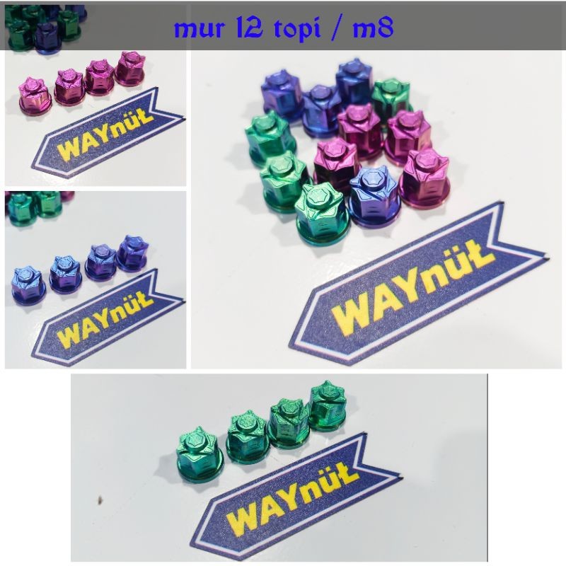 HIJAU UNGU Nut 12 Titanium Vietnam Hat สีชมพู/ม่วง/เขียว