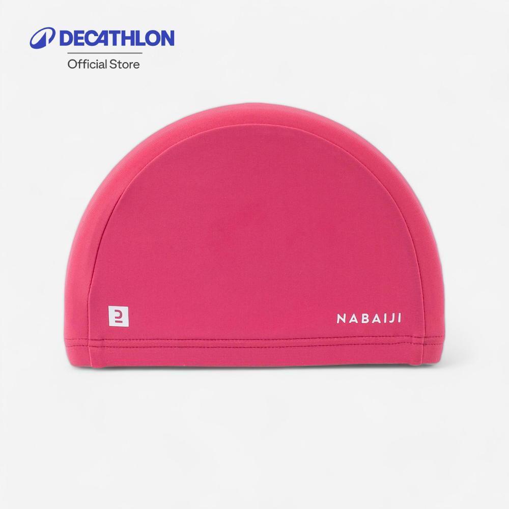 Decathlon Mesh Swimming Cap - Plain Fabric - Size S หมวกว่ายน้ำผ้าตาข่ายที่มีเนื้อผ้าสีพื้น ขนาด S - Pink