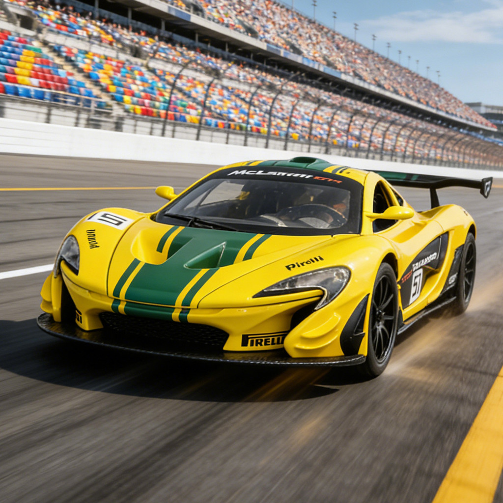 RW 1:24 McLaren P1 GTR รถเหล็ก,เปิดประตูได้ Hypercar รุ่นพร้อมจอแสดงผลฝาครอบกันฝุ่นสําหรับนักสะสม