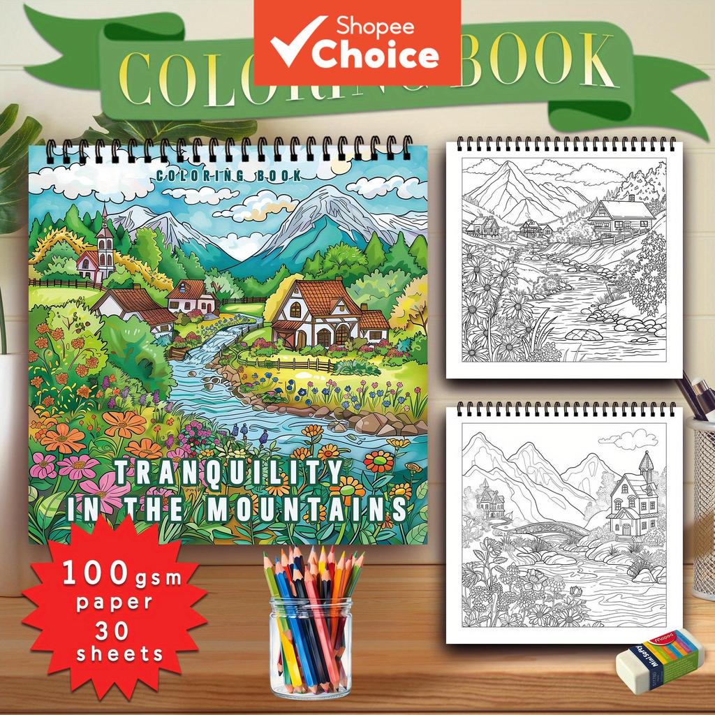 ความเครียด 1 ชิ้นสมุดกักบรรเทา - หนังสือการอุ่นเกลียว 30 แผ่น, 8.3x 8.3 นิ้ว, กระดาษหนา 100 แกรม, เหมาะสําหรับของขวัญปีใหม่, ของขวัญปาร์ตี้, อีสเตอร์, ของขวัญงานรื่นเริงอื่นๆอีกมากมาย!