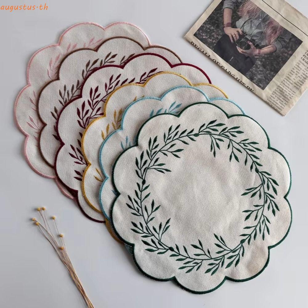 ออกัสตัส แผ่นรองจานปัก,ลื่นหนาฉนวนกันความร้อนตารางเสื่อ,ดอกไม้ที่สวยหรูสวมใส่ทนความร้อนจานรองแก้วดอกไม้บ้านรับประท
