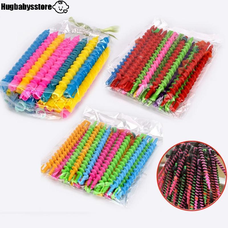 [Hugbabys-t] พลาสติกเกลียว Perm Sti Heatless Hair Curler ผู้หญิง Curly Multicolor Hair Rollers ขนสัตว์เย็น Perm Bar ตัดผมเครื่องมือจัดแต่งทรงผม