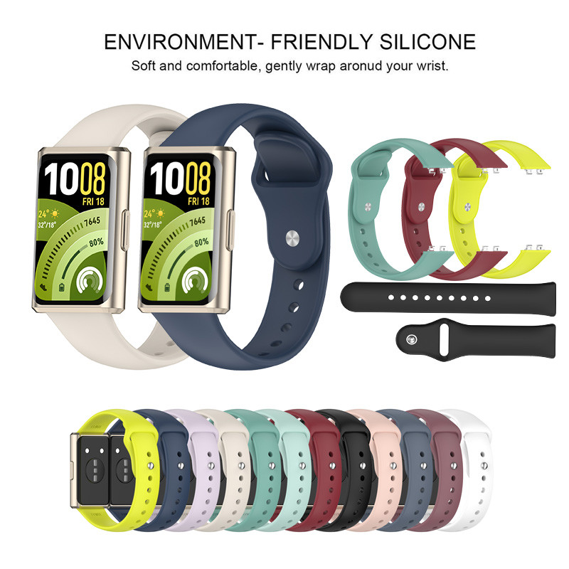 สําหรับ Huawei Band 11 สายซิลิโคนกีฬาเข้ากันได้สําหรับ Huawei Band 11 Pro อะแดปเตอร์โลหะสายนาฬิกา