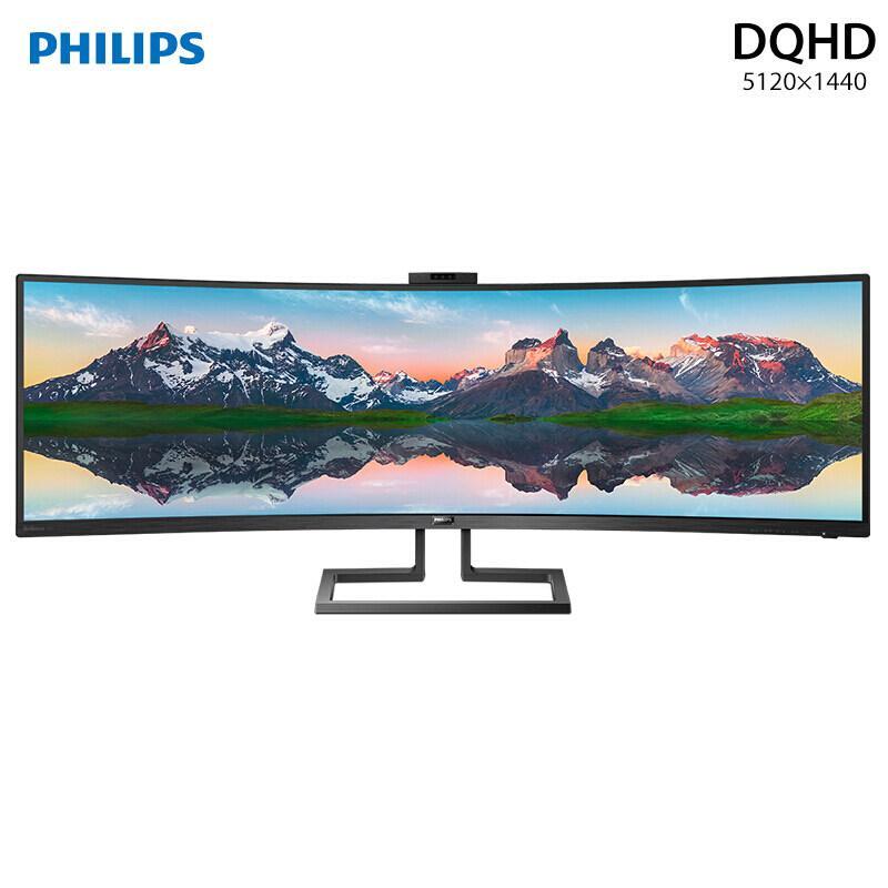 Philips 5K จอแสดงผลโค้ง 49 นิ้ว 499P9H1 หน้าจอปลาวงกว้างพิเศษ Ultra 2K 4K หน้าจอคอมพิวเตอร์ 439P9H