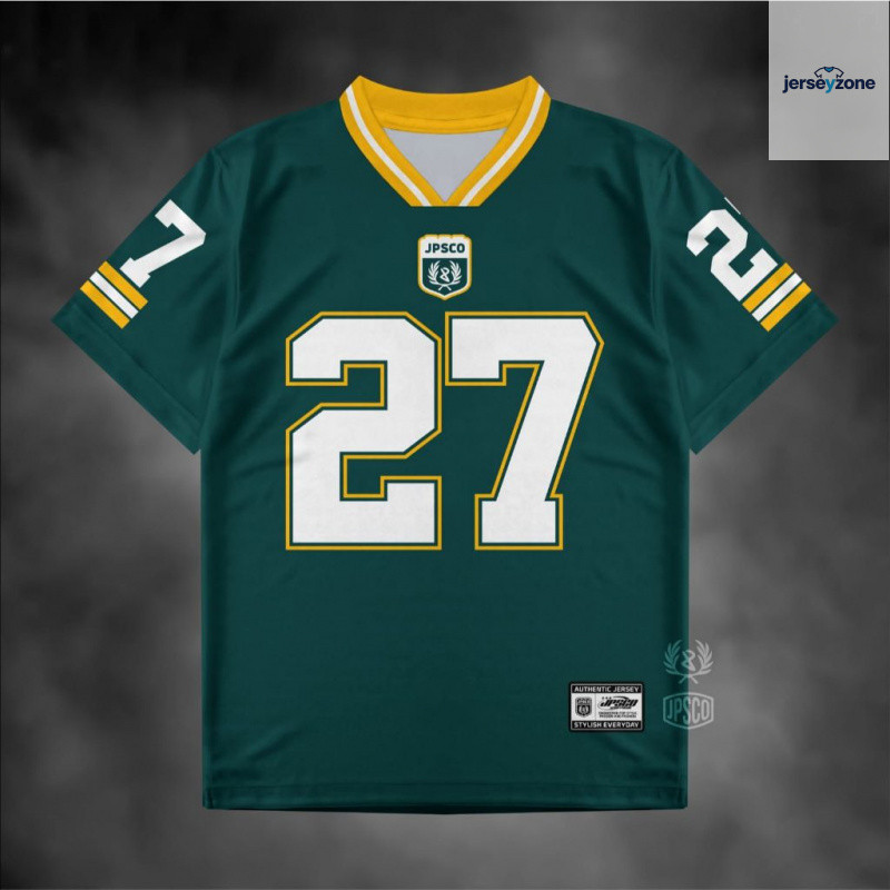 JerseyZoneID Streetwear Jersey หมายเลข 27 / Vintage Casual Jersey / Rugby Jersey / NFL / Football / 