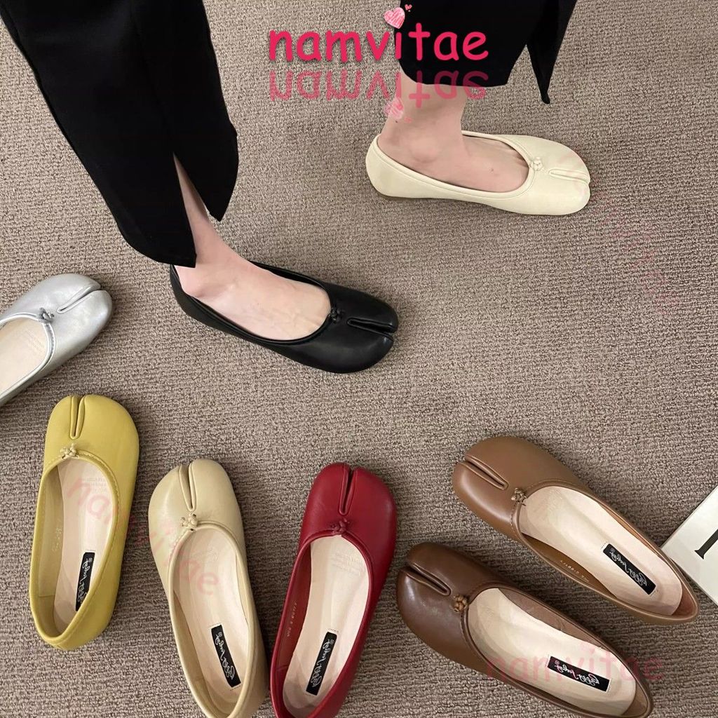 Namvitae รองเท้าแทบิสำหรับผู้หญิง ดีไซน์แฟชั่น รองเท้าแบนน้ำหนักเบาที่มีพื้นนุ่มสบาย เหมาะสำหรับการสวมใส่ทุกวัน
