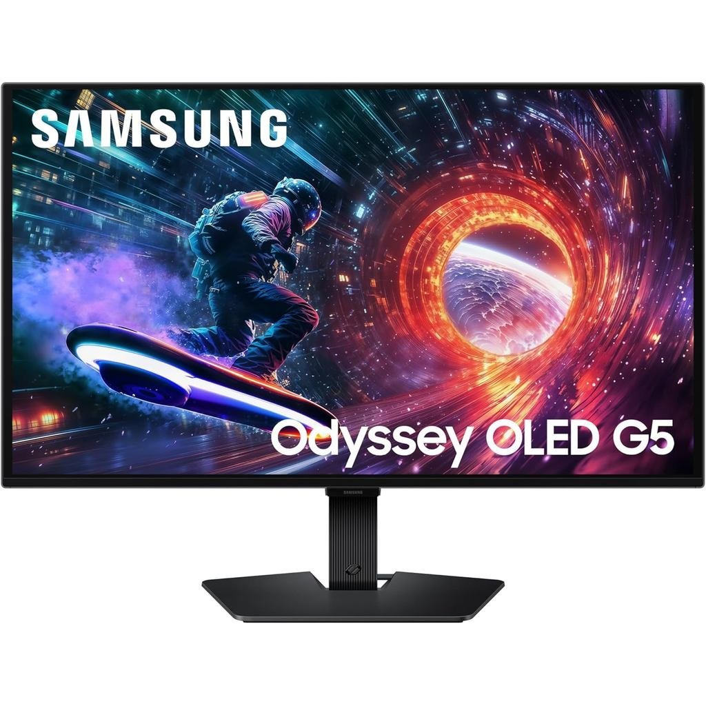 Samsung 27 Odyssey OLED G5 (G50SF) QHD & QD-OLED Gaming Monitor, อัตรารีเฟรช 180Hz, 0.03ms (GtG) เวล