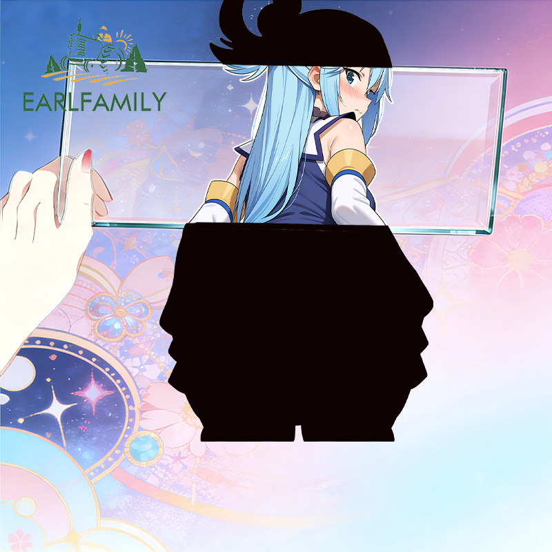 EARLFAMILY Aqua Darkness Graffiti สติกเกอร์รถไวนิลวัสดุคอมพิวเตอร์โฮสต์รถ Cadgets Decal อะนิเมะ Creative Tumbler สติกเกอร์