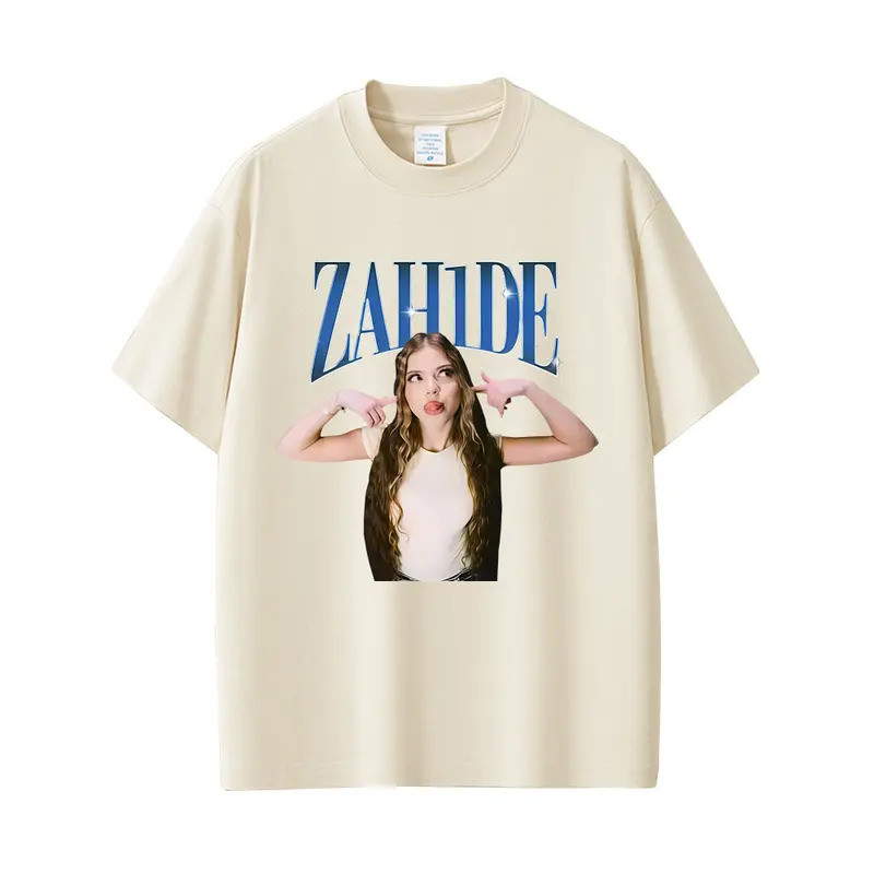 เสื้อยืดพิมพ์ลายกราฟิก Singer Zahide สำหรับผู้ชายและผู้หญิง แฟชั่นลำลอง ผ้าฝ้าย แขนสั้น เสื้อยืด Y2k