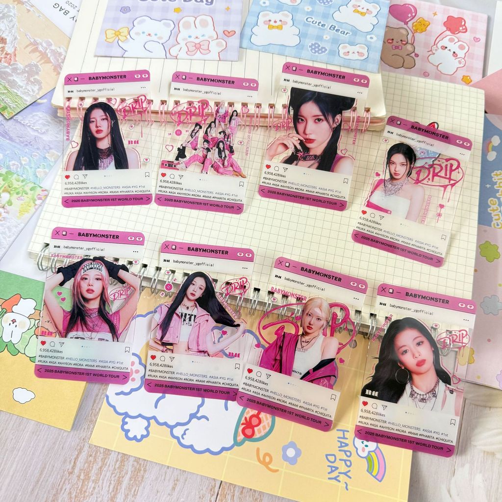 bus because of you i shine การ์ด bus แท้ BABYMONSTER การ์ดโปร่งใส Baby Monster อัลบั้มใหม่ AHYEON อุ