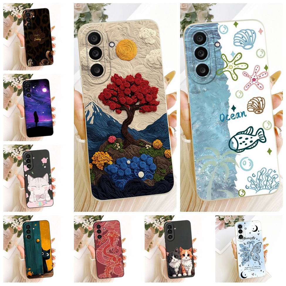 SAMSUNG สําหรับSamsung M56 5Gกรณีแฟชั่นหรูหราCool Kawaiiน่ารักทาสีซิลิโคนสําหรับSamsung Galaxy M56 5