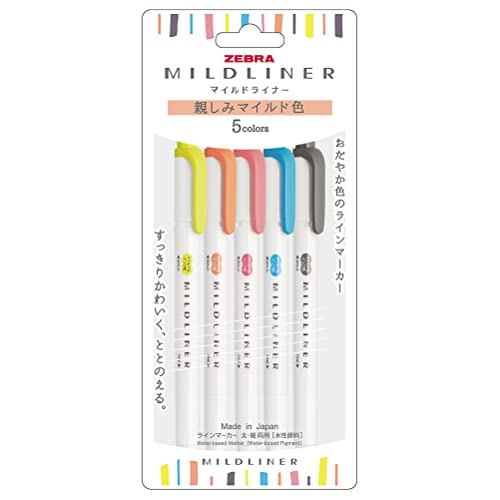 Zebra Highlighter Mileliner "Friendly Mild" Colors  5-Pack WKT7-N-5C-N【Direct from japan】
