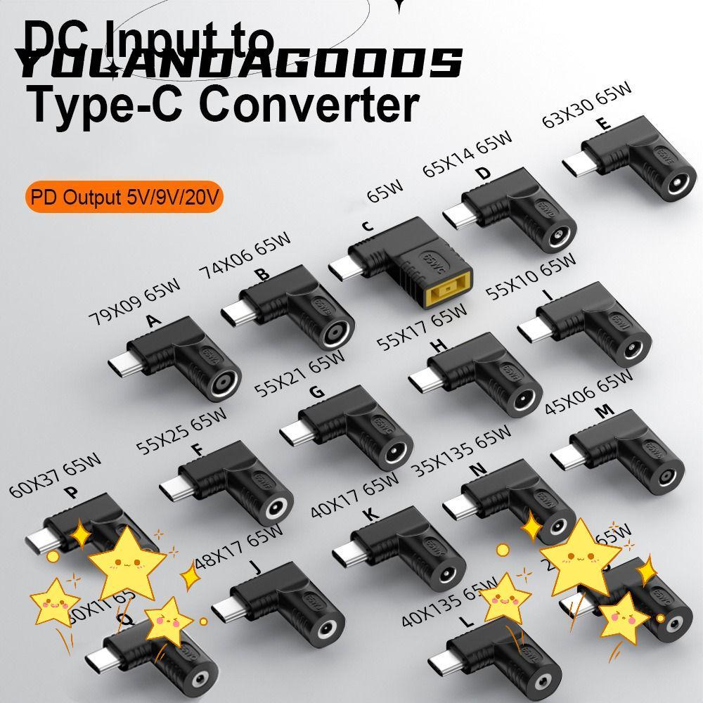 YOLA Power Adapter 5 V 9 V 12 V USB C Connector 5.5X2.5 7.4X0.9 4.5X0.6 มม.PD 65W สําหรับ //