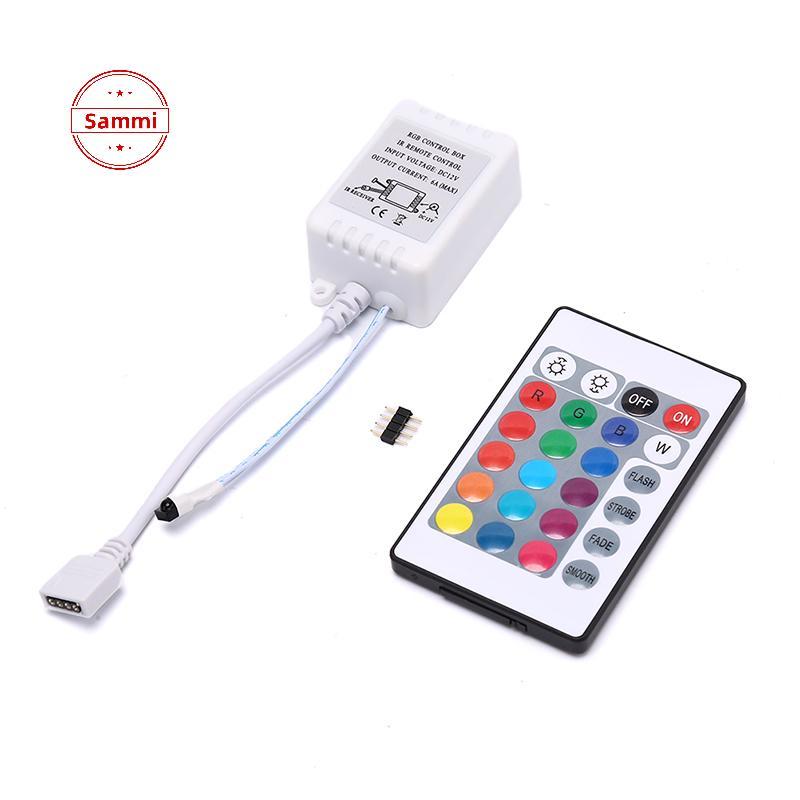 Sammi LED RGB Controller 24 Key IR Remote DC12V กล่องควบคุมหรี่ไฟสําหรับ LED Strip Light TH