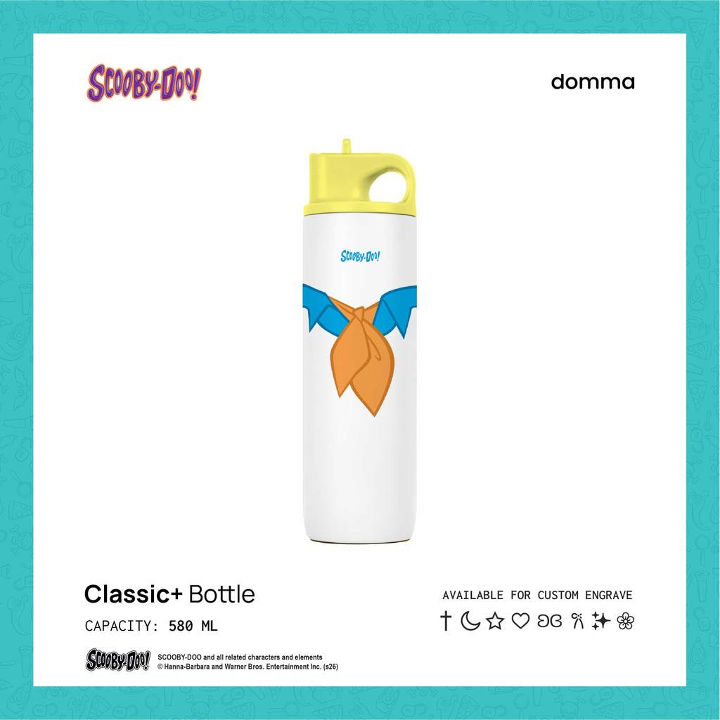 [Domma] Scooby Doo Edition - 19 Oz/580 ml Classic+ Fred | ฉนวนแก้วน้ํานํากลับมาใช้ใหม่ได้-กระติกน้ําร้อนผนังคู่สแตนเลสชากาแฟขวดดื่ม