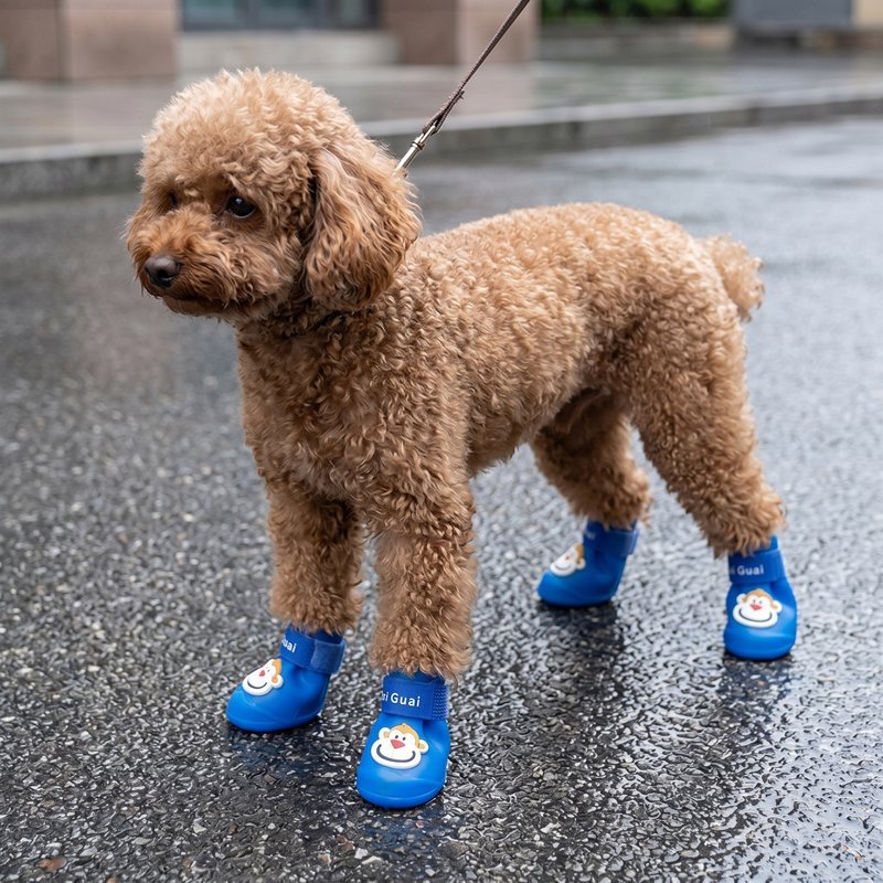 รองเท้าบูทกันฝนสัตว์เลี้ยง รองเท้าหมา รองเท้าแมว กันน้ํา รูปที่ 2
