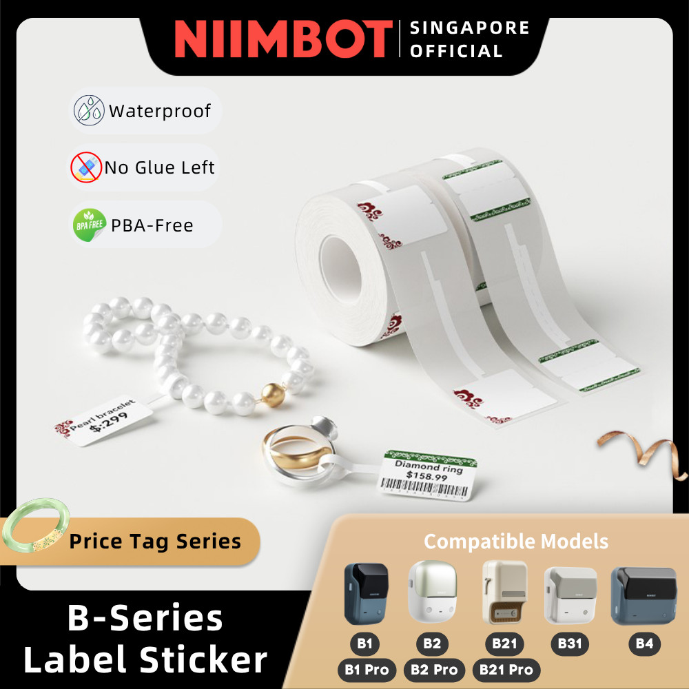 NIIMBOT Jewellery ราคาแท็กสติกเกอร์ฉลากสําหรับ B1 B2 B21 B1 Pro B2 Pro B21 Pro B3S B31 B4 ความร้อนแห