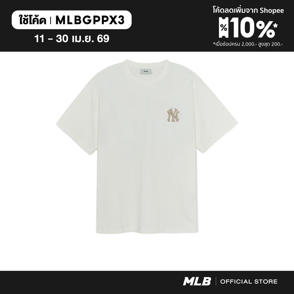 MLB เสื้อยืด ยูนิเซ็กส์ Classic Monotive Over Fit T-Shirts รุ่น 3ATSM0554 50IVS สีขาวงาช้าง