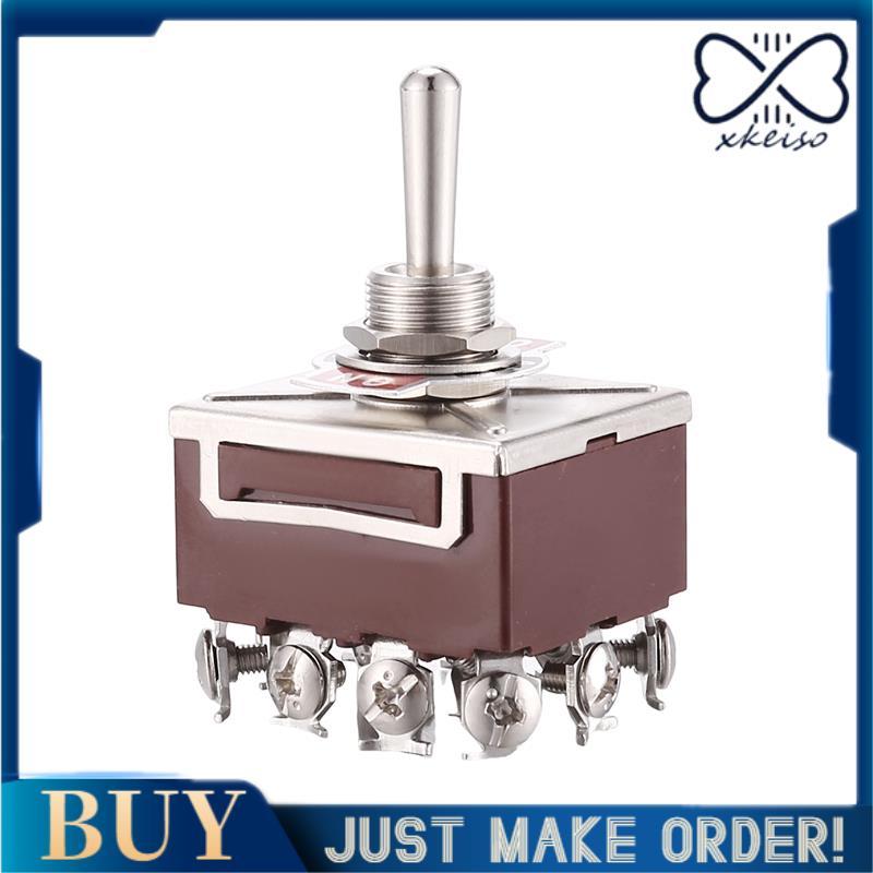 AC 380V 10A เปิด/ปิด/ON 3 ตําแหน่ง 12 Pin Latching Toggle Switch 4PDT