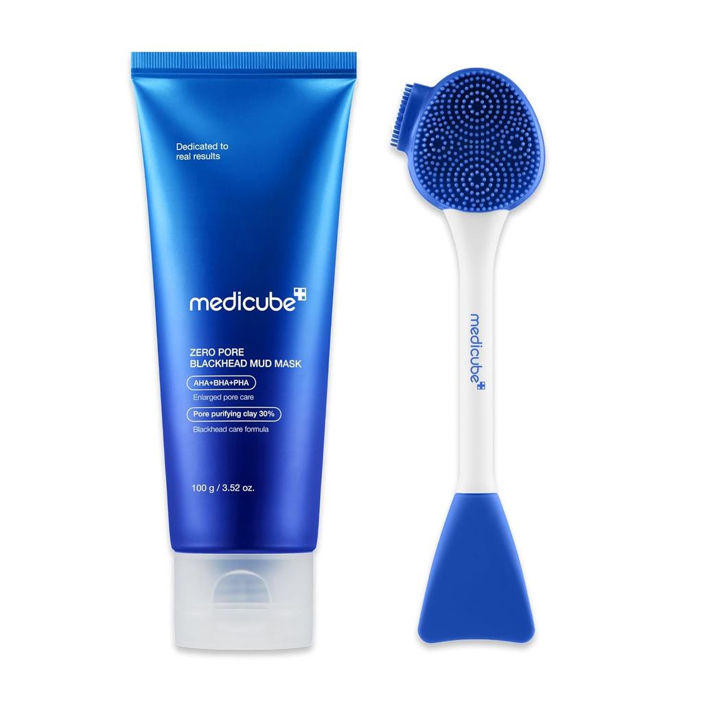 Medicube Zero Pore Mud Mask and Brush Set: Zero Pore Mud Facial Mask และ Multi Pore Brush & Face Mas