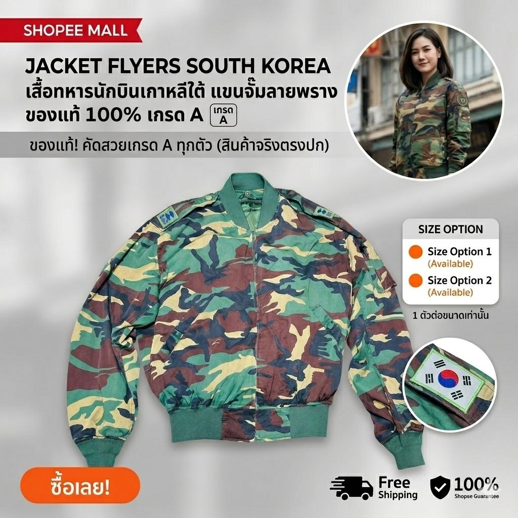 JACKET FLYERS MA-1 KOREA เสื้อทหารเกาหลีใต้