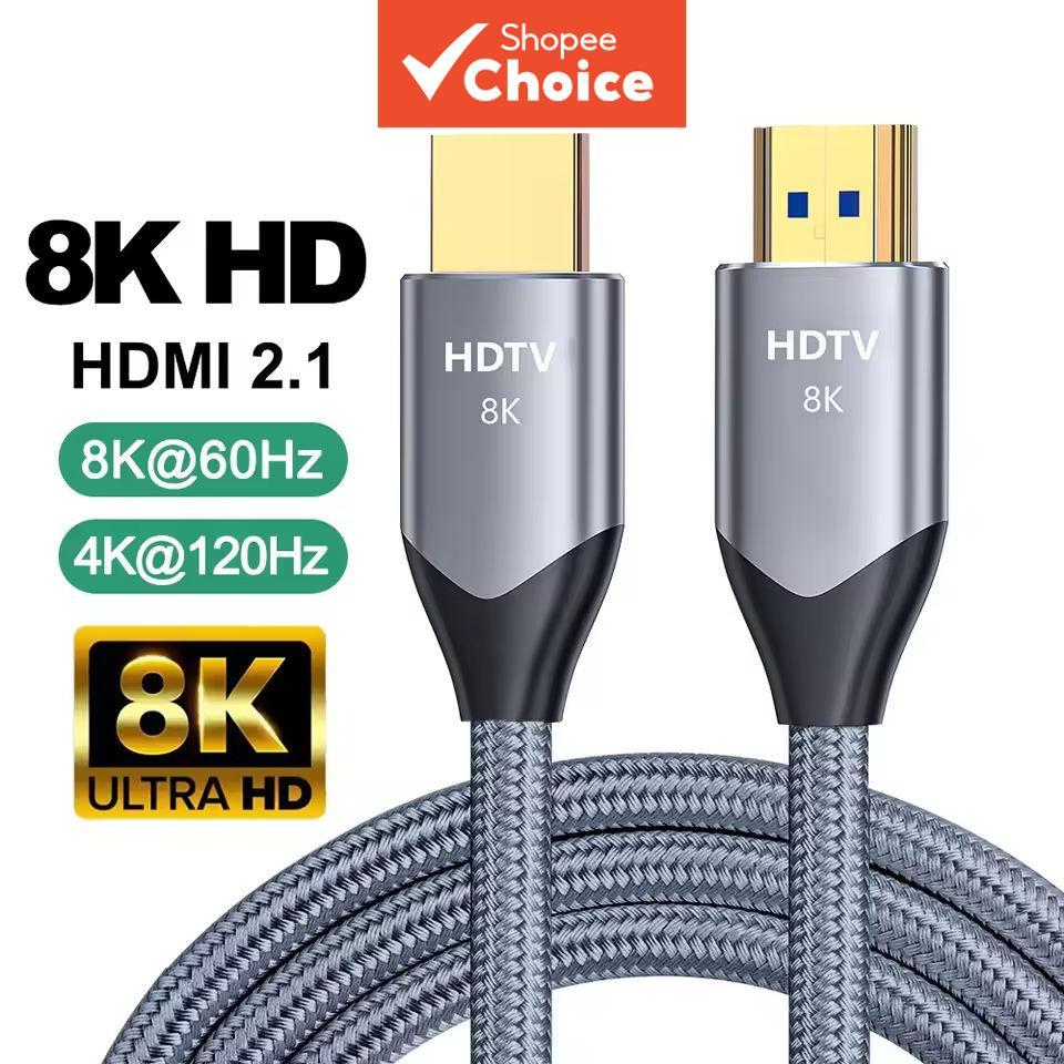 สาย HDMI 8K 2 1 48Gbps ความเร็วสูงพิเศษ 8K 60Hz 4K 120Hz HDR eARC สําหรับ PS5 Xbox Series X Sony TV