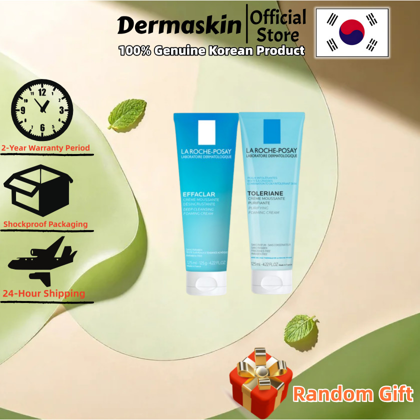 [La Roche-Posay] Toleriane Purifying foam Cream Facial Cleanser 125ml/ครีมโฟมล้างหน้า 125ml/ทําความส