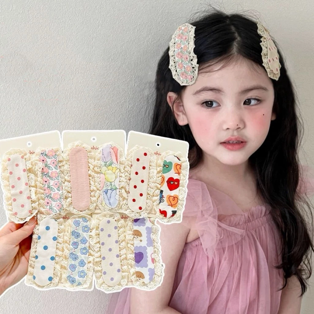 กิ๊บติดผมหน้าม้า ลายดอกไม้สไตล์เกาหลี