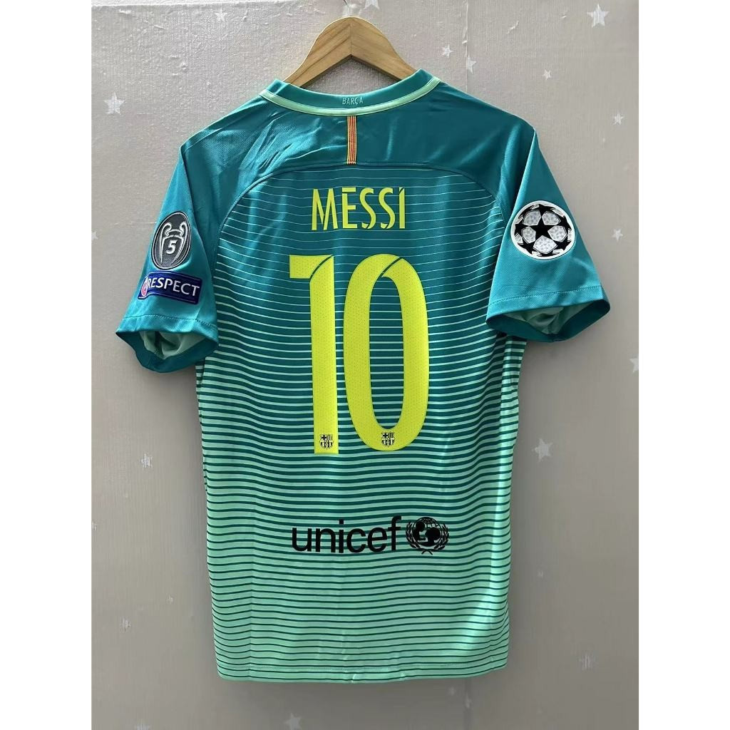 เสื้อบอลย้อนยุคทีมบาร์เซโลนา Messi Iniesta Neymar Jr. ไซส์ S-XXL