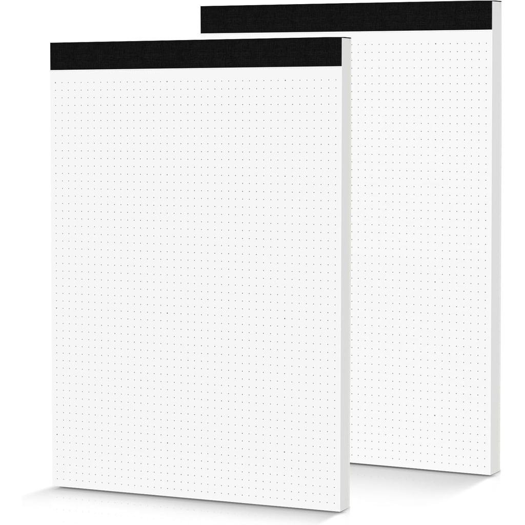 แผ่นจดบันทึก Dot Grid 8.5 x 11, 2 แพ็ค, 5x5 Dotted Graph Paper 8-1/2 x 11", Dotted Journal Notepad f