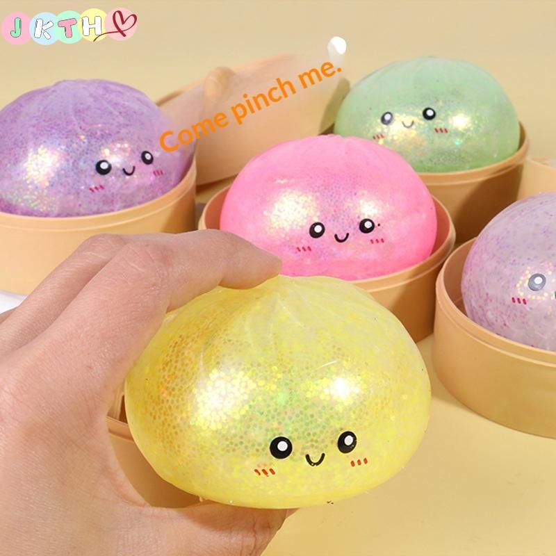 JKTH นุ่มนึ่ง Buns Pinch จําลองขนมปัง Squishy ของเล่นเดสก์ท็อป Dpression เครื่องประดับความเครียดบรรเทาสําหรับ Office Study Decor JKK