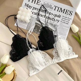 ลูกไม้ ชุดชั้นใน sexy สายสะพายไหล่บาง; ดีไซน์แบบตะขอหน้า; แผ่นรองทรงสามเหลี่ยม bra ส่งไวจากไทย